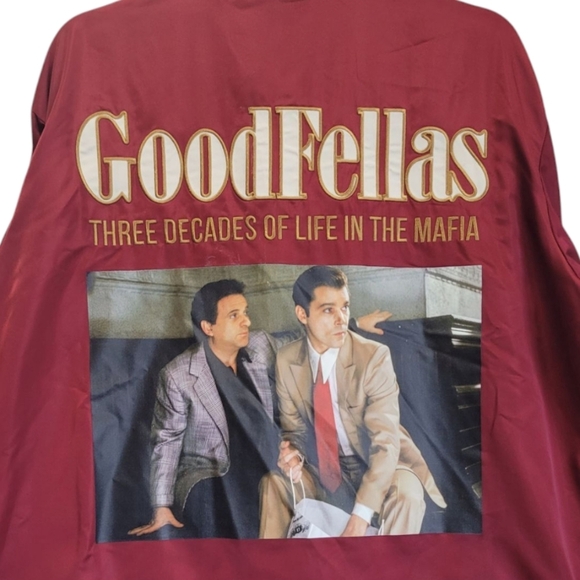 Large Vintage GOODFELLAS Movie Cherry Red Lightweight Windbreaker Jacket - Picture 6 of 10